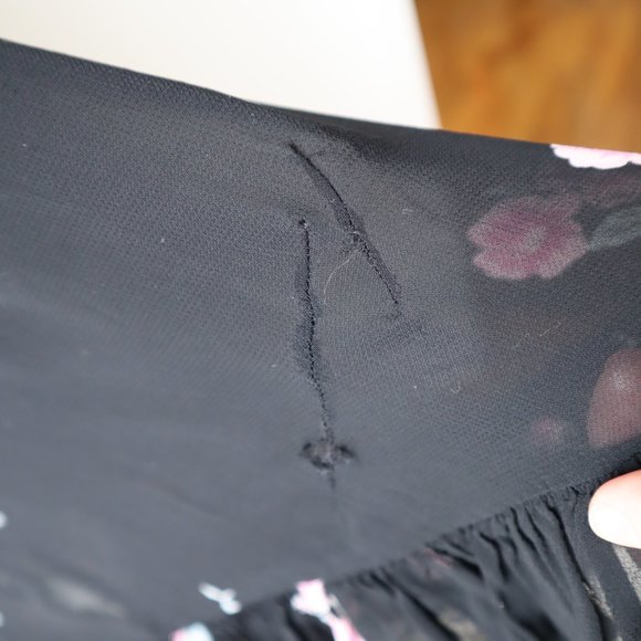 Vintage 70s Albert Nipon Black Floral Sheer Midi Dress, Size Small - Picture 15 of 16